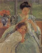 Mary Cassatt The young mother is sewing Spain oil painting artist